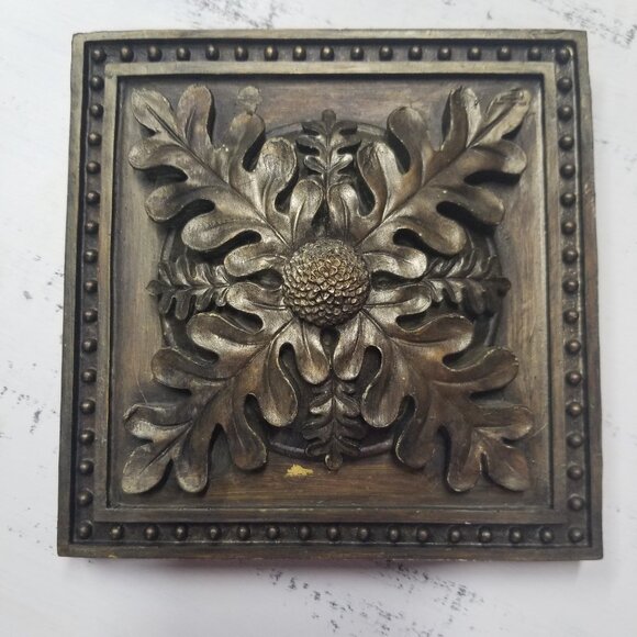 3D Resin Wall Plaque Botanical Decorative Plaster Wall Art 2 Pc. Tuscany Style - Picture 4 of 11